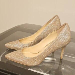 Jessica Simpson Sparkling Gold Heels